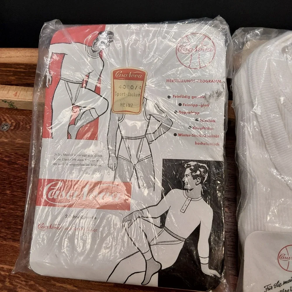 NOS VTG 60s - 70s Casa Nova Tank Top Undershirt Lot of 2 -Size 4 -Small Germany